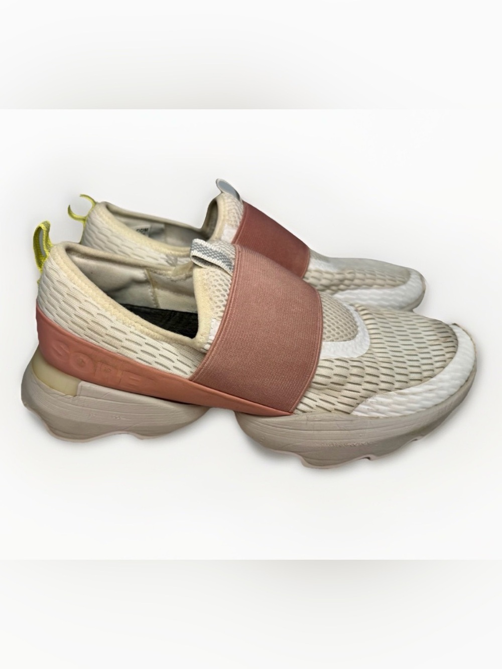Sorel Kinetic Impact Slip On Running Shoes Women Size 8 White Pink NL4698-101